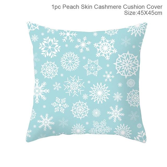 Merry Christmas Decoration Xmas Gift New Year For Home Reindeer Santa Claus Xmas Series Cushion Cover Case Pillow Custom Zippered Square Pillowcase Tree Cushion Cover Christmas Ornament Stevvex