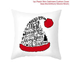 Merry Christmas Decoration Xmas Gift New Year For Home Reindeer Santa Claus Xmas Series Cushion Cover Case Pillow Custom Zippered Square Pillowcase Tree Cushion Cover Christmas Ornament Stevvex