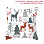 Merry Christmas Decoration Xmas Gift New Year For Home Reindeer Santa Claus Xmas Series Cushion Cover Case Pillow Custom Zippered Square Pillowcase Tree Cushion Cover Christmas Ornament Stevvex