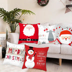 Merry Christmas Decoration Xmas Gift New Year For Home Reindeer Santa Claus Xmas Series Cushion Cover Case Pillow Custom Zippered Square Pillowcase Tree Cushion Cover Christmas Ornament Stevvex