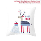Merry Christmas Decoration Xmas Gift New Year For Home Reindeer Santa Claus Xmas Series Cushion Cover Case Pillow Custom Zippered Square Pillowcase Tree Cushion Cover Christmas Ornament Stevvex