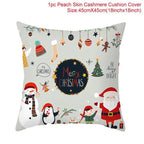 Merry Christmas Decoration Xmas Gift New Year For Home Reindeer Santa Claus Xmas Series Cushion Cover Case Pillow Custom Zippered Square Pillowcase Tree Cushion Cover Christmas Ornament Stevvex