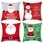 Merry Christmas Decoration Xmas Gift New Year For Home Reindeer Santa Claus Xmas Series Cushion Cover Case Pillow Custom Zippered Square Pillowcase Tree Cushion Cover Christmas Ornament Stevvex