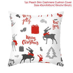 Merry Christmas Decoration Xmas Gift New Year For Home Reindeer Santa Claus Xmas Series Cushion Cover Case Pillow Custom Zippered Square Pillowcase Tree Cushion Cover Christmas Ornament Stevvex