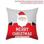 Merry Christmas Decoration Xmas Gift New Year For Home Reindeer Santa Claus Xmas Series Cushion Cover Case Pillow Custom Zippered Square Pillowcase Tree Cushion Cover Christmas Ornament Stevvex