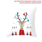 Merry Christmas Decoration Xmas Gift New Year For Home Reindeer Santa Claus Xmas Series Cushion Cover Case Pillow Custom Zippered Square Pillowcase Tree Cushion Cover Christmas Ornament Stevvex