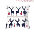 Merry Christmas Decoration Xmas Gift New Year For Home Reindeer Santa Claus Xmas Series Cushion Cover Case Pillow Custom Zippered Square Pillowcase Tree Cushion Cover Christmas Ornament Stevvex