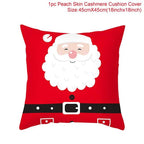 Merry Christmas Decoration Xmas Gift New Year For Home Reindeer Santa Claus Xmas Series Cushion Cover Case Pillow Custom Zippered Square Pillowcase Tree Cushion Cover Christmas Ornament Stevvex