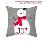 Merry Christmas Decoration Xmas Gift New Year For Home Reindeer Santa Claus Xmas Series Cushion Cover Case Pillow Custom Zippered Square Pillowcase Tree Cushion Cover Christmas Ornament Stevvex