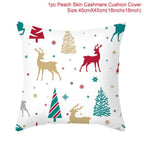 Merry Christmas Decoration Xmas Gift New Year For Home Reindeer Santa Claus Xmas Series Cushion Cover Case Pillow Custom Zippered Square Pillowcase Tree Cushion Cover Christmas Ornament Stevvex