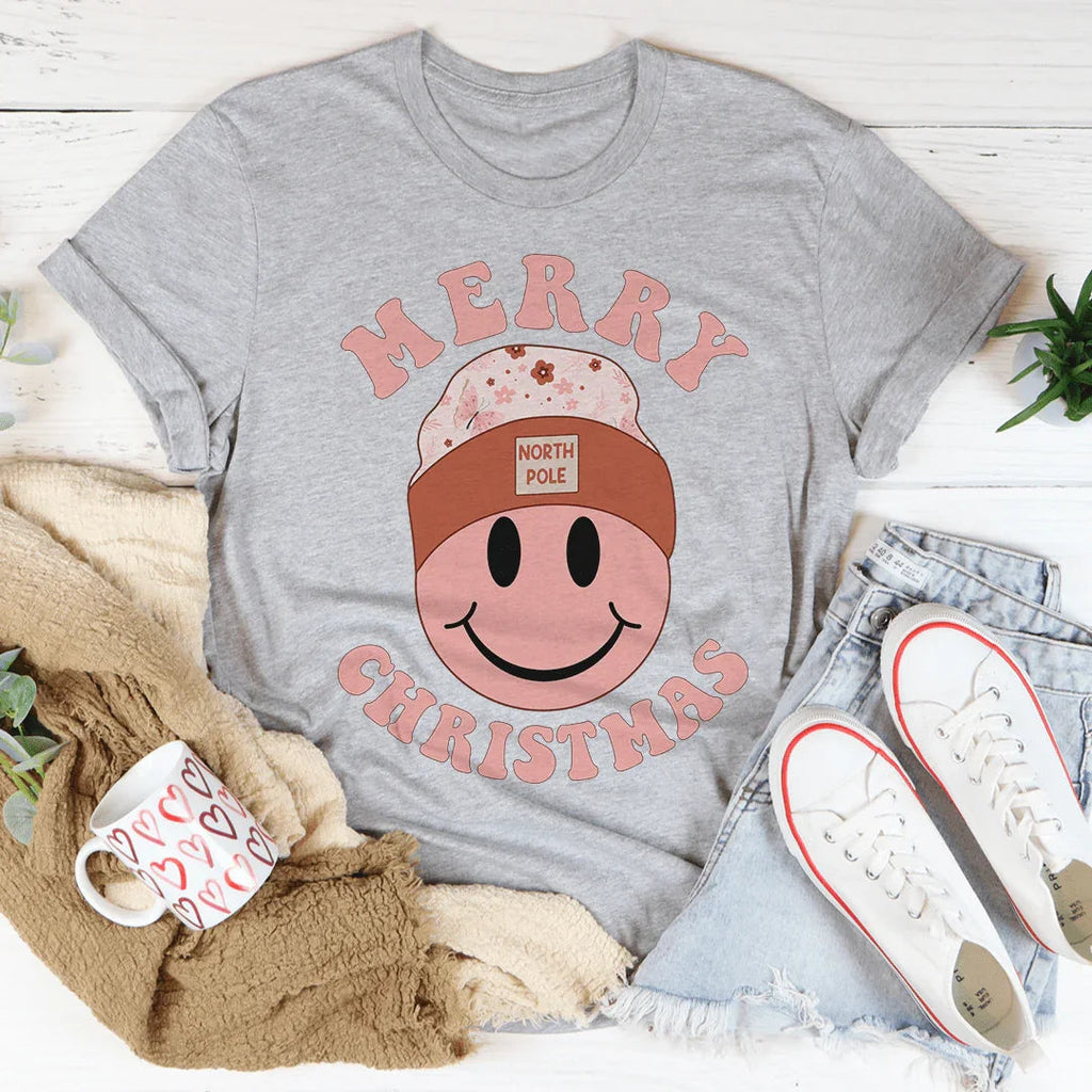Merry Christmas Smiley Tee
