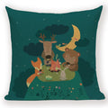 Merry Christmas Tree Cute Deer Happy Festival New Year Decorations Christmas Throw Pillow Covers Christmas Decorative Couch Pillow Cases Cotton Linen Pillow Square Cushion Cover For Home Bed Stevvex