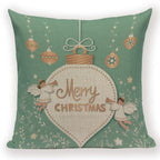 Merry Christmas Tree Cute Deer Happy Festival New Year Decorations Christmas Throw Pillow Covers Christmas Decorative Couch Pillow Cases Cotton Linen Pillow Square Cushion Cover For Home Bed Stevvex