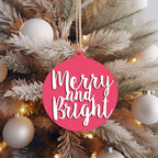 Imperfect Merry Bright 3D Handcrafted Wooden Christmas Ornament Set Limited Edition Tree Hanging Decor