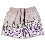 Mesh Breathable Men Shorts GYM Basketball Running Quick-Drying Shorts Baggy Flame Print Fashion Shorts Summer Shorts Basketball Running Quick-Drying Shorts Baggy Flame Print Shorts Summer Shorts