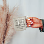Messy Bun Coffee Run 14.5oz Ceramic Campfire Mug Double-Sided Speckled BandsCo Straps