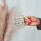 Messy Bun Coffee Run 14.5oz Ceramic Campfire Mug Double-Sided Speckled BandsCo Straps