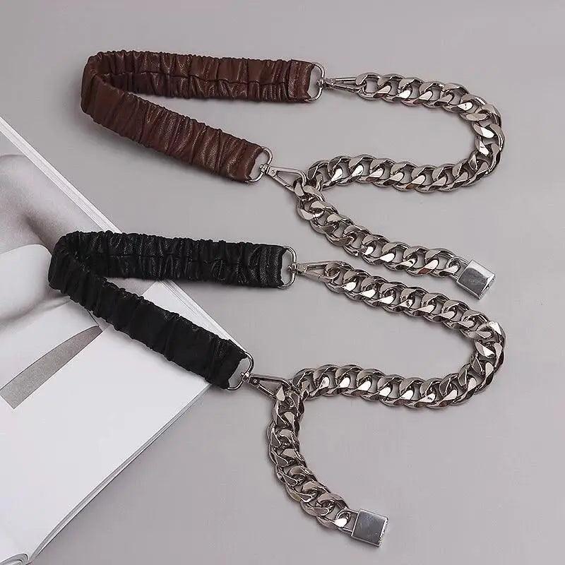 Metal Adjustable Chain Link Belts Fashion Belly Jewelry For Jeans Dresses Elegant Cool Style Lock Design Belts For Women Charming Belt Stevvex