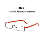 Metal Anti Blue Light Reading Glasses Men Half Frame Prescription Eyeglasses Male  Eyewear With Case For Men And Women Unisex Stylish Eyeglasses Glasses Clear Lens +1.75 Stevvex
