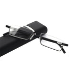Metal Anti Blue Light Reading Glasses Men Half Frame Prescription Eyeglasses Male  Eyewear With Case For Men And Women Unisex Stylish Eyeglasses Glasses Clear Lens +1.75 Stevvex
