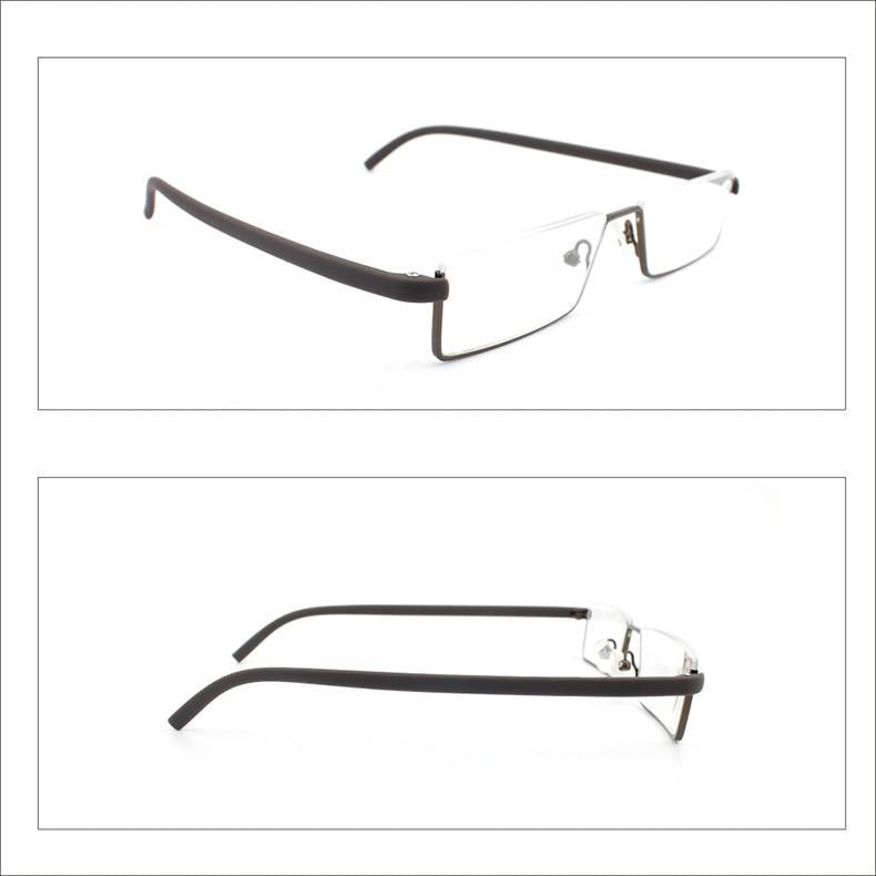 Metal Anti Blue Light Reading Glasses Men Half Frame Prescription Eyeglasses Male  Eyewear With Case For Men And Women Unisex Stylish Eyeglasses Glasses Clear Lens +1.75 Stevvex