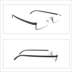 Metal Anti Blue Light Reading Glasses Men Half Frame Prescription Eyeglasses Male  Eyewear With Case For Men And Women Unisex Stylish Eyeglasses Glasses Clear Lens +1.75 Stevvex