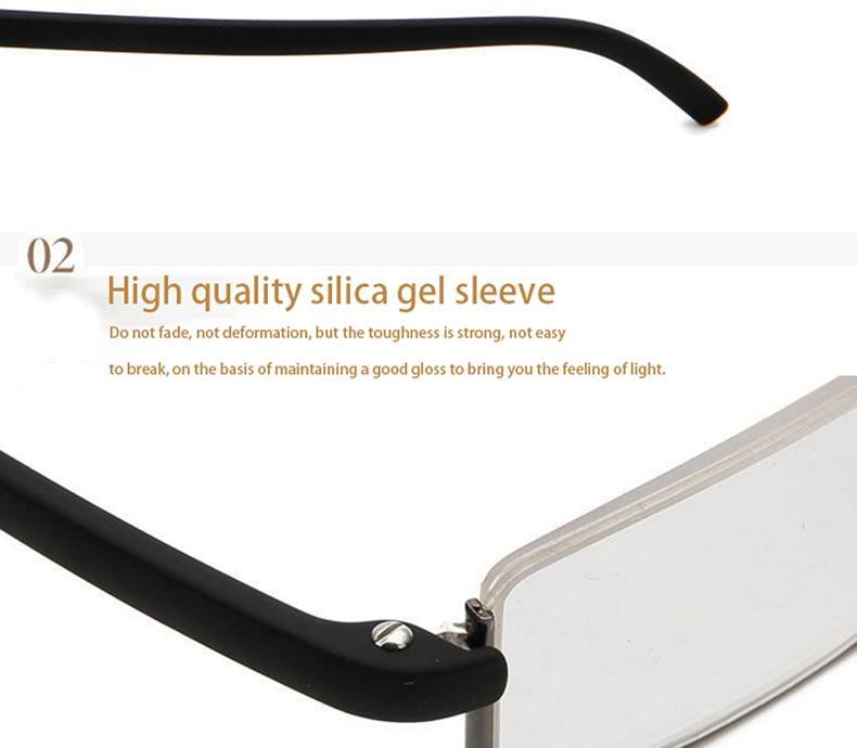 Metal Anti Blue Light Reading Glasses Men Half Frame Prescription Eyeglasses Male  Eyewear With Case For Men And Women Unisex Stylish Eyeglasses Glasses Clear Lens +1.75 Stevvex