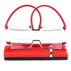 Metal Anti Blue Light Reading Glasses Men Half Frame Prescription Eyeglasses Male  Eyewear With Case For Men And Women Unisex Stylish Eyeglasses Glasses Clear Lens +1.75 Stevvex