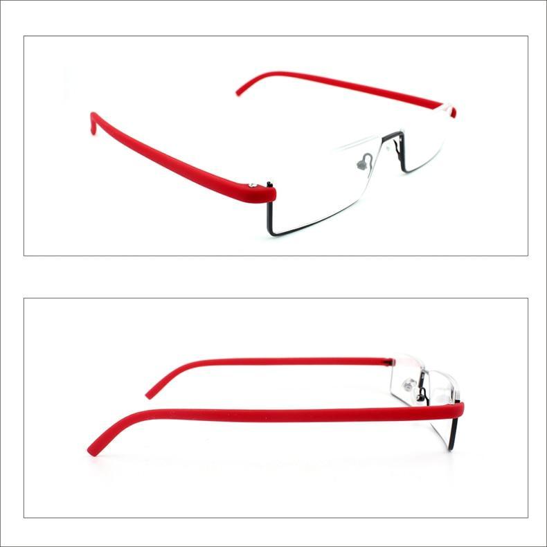 Metal Anti Blue Light Reading Glasses Men Half Frame Prescription Eyeglasses Male  Eyewear With Case For Men And Women Unisex Stylish Eyeglasses Glasses Clear Lens +1.75 Stevvex