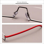 Metal Anti Blue Light Reading Glasses Men Half Frame Prescription Eyeglasses Male  Eyewear With Case For Men And Women Unisex Stylish Eyeglasses Glasses Clear Lens +1.75 Stevvex