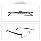 Metal Anti Blue Light Reading Glasses Men Half Frame Prescription Eyeglasses Male  Eyewear With Case For Men And Women Unisex Stylish Eyeglasses Glasses Clear Lens +1.75 Stevvex