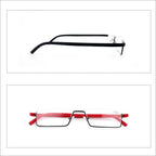 Metal Anti Blue Light Reading Glasses Men Half Frame Prescription Eyeglasses Male  Eyewear With Case For Men And Women Unisex Stylish Eyeglasses Glasses Clear Lens +1.75 Stevvex