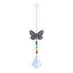 Metallic Hoop Moon Sun Catcher Hanging Crystal Pendant Chandelier Lamps Light Crystals Glass Pendants Light Rainbow Maker Wind Chime Hanging Drop Gift of Good Luck Garden Decor Hanging Ornament For Home Decoration