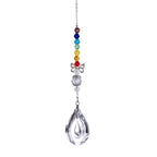 Metallic Hoop Moon Sun Catcher Hanging Crystal Pendant Chandelier Lamps Light Crystals Glass Pendants Light Rainbow Maker Wind Chime Hanging Drop Gift of Good Luck Garden Decor Hanging Ornament For Home Decoration