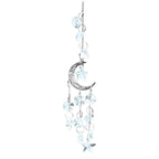 Metallic Hoop Moon Sun Catcher Hanging Crystal Pendant Chandelier Lamps Light Crystals Glass Pendants Light Rainbow Maker Wind Chime Hanging Drop Gift of Good Luck Garden Decor Hanging Ornament For Home Decoration