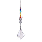 Metallic Hoop Moon Sun Catcher Hanging Crystal Pendant Chandelier Lamps Light Crystals Glass Pendants Light Rainbow Maker Wind Chime Hanging Drop Gift of Good Luck Garden Decor Hanging Ornament For Home Decoration