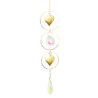 Metallic Hoop Moon Sun Wind Chimes K9 Crystal Prisms Hanging Sun-catcher Rainbow Chaser Window Curtains Pendant Home Decor Gifts For Wall Hanging Decor Room Home Photography Prop Stevvex