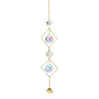 Metallic Hoop Moon Sun Wind Chimes K9 Crystal Prisms Hanging Sun-catcher Rainbow Chaser Window Curtains Pendant Home Decor Gifts For Wall Hanging Decor Room Home Photography Prop Stevvex