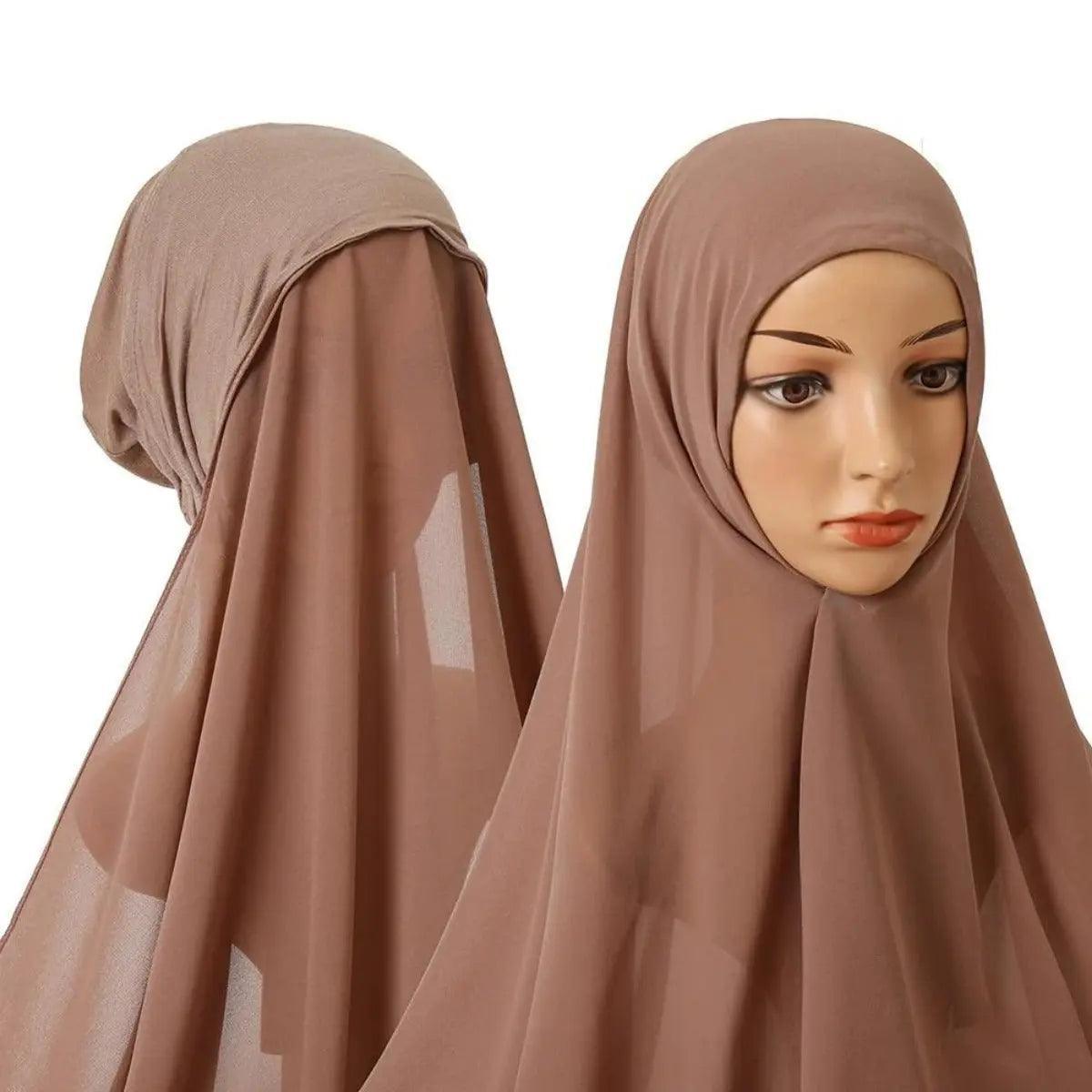 Chiffon Instant Hijab with Modal Undercap (MH004) Mariam's Collection