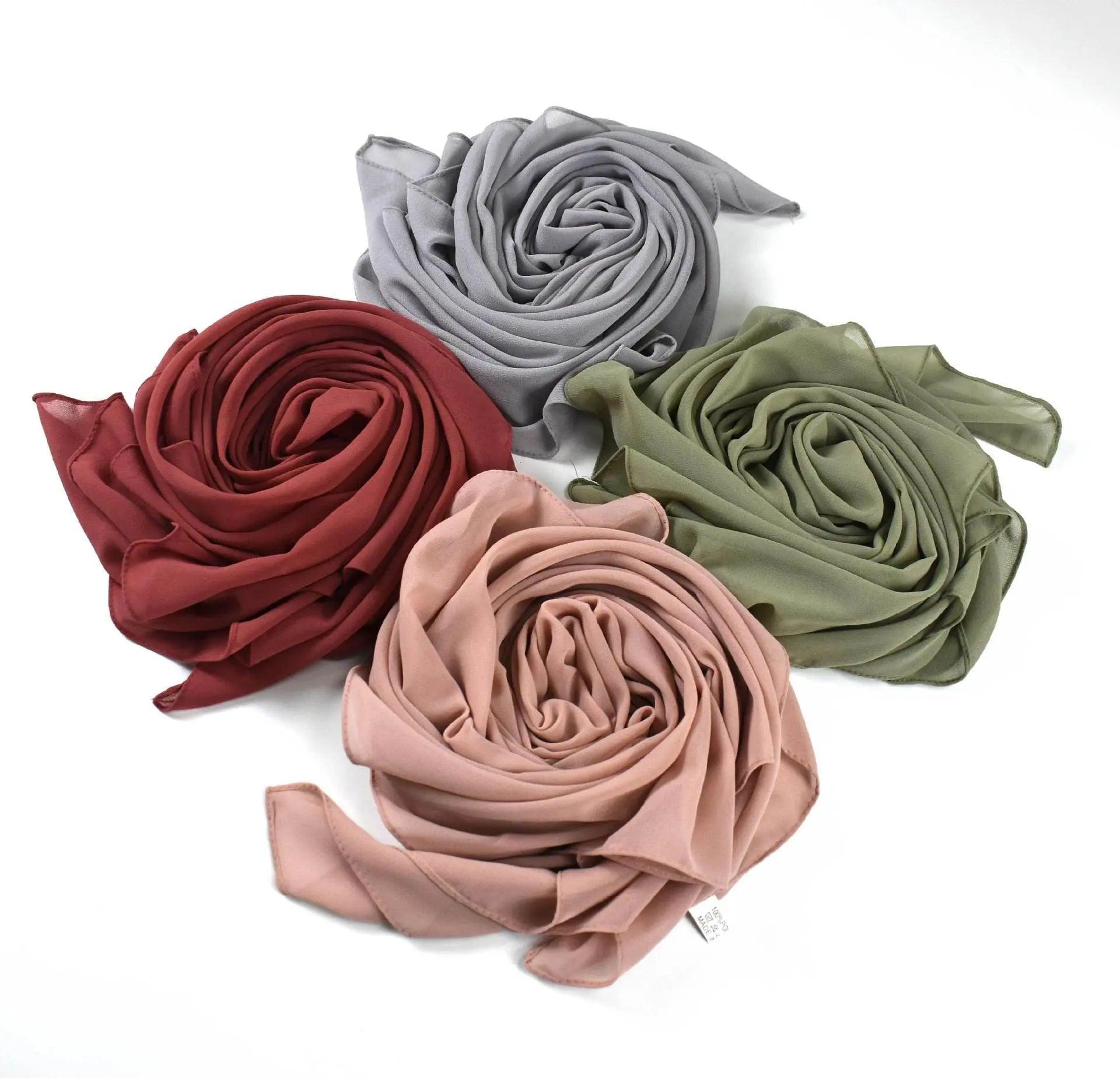 Pearl chiffon square hijab (MH028) - SJB-DIAMOND ELITES