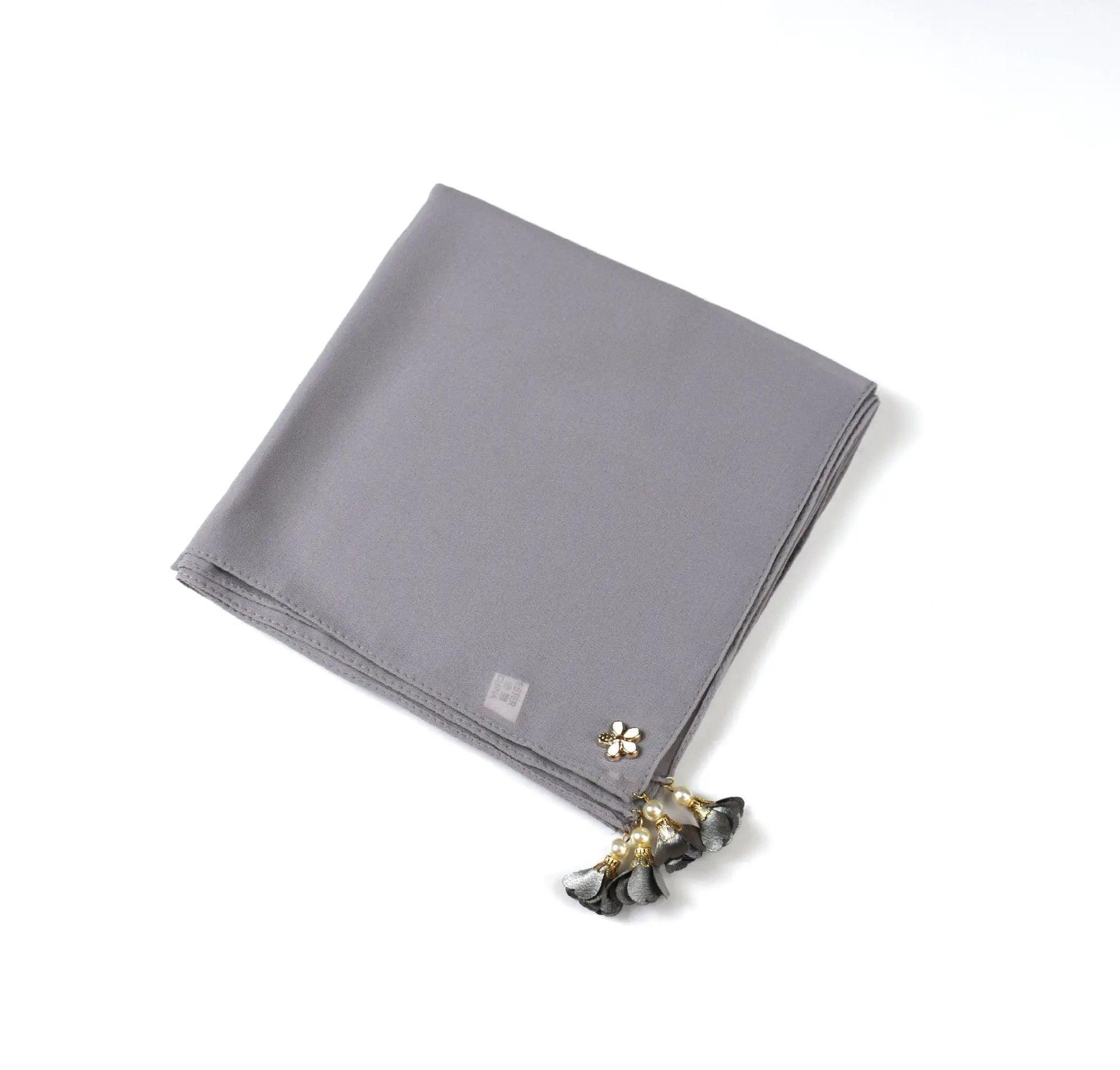 Pearl chiffon square hijab scarf (MH030) - SJB-DIAMOND ELITES