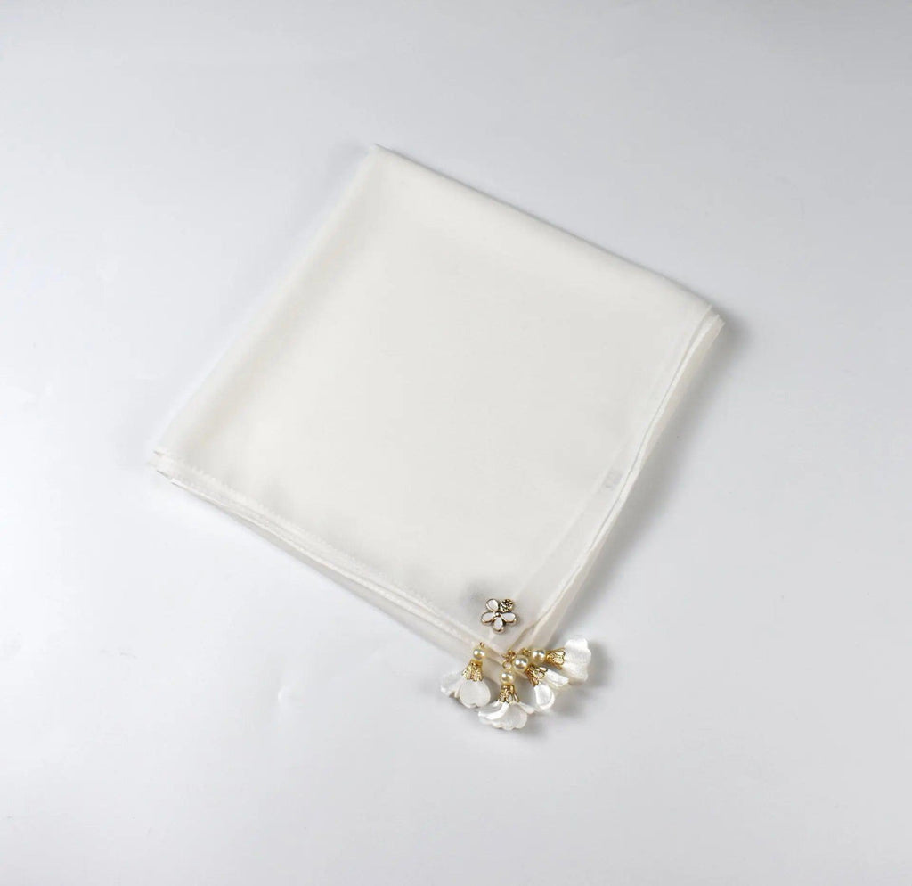 Pearl chiffon square hijab scarf (MH030) - SJB-DIAMOND ELITES
