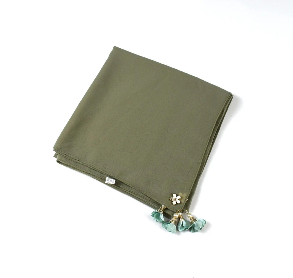 Pearl chiffon square hijab scarf (MH030) - SJB-DIAMOND ELITES