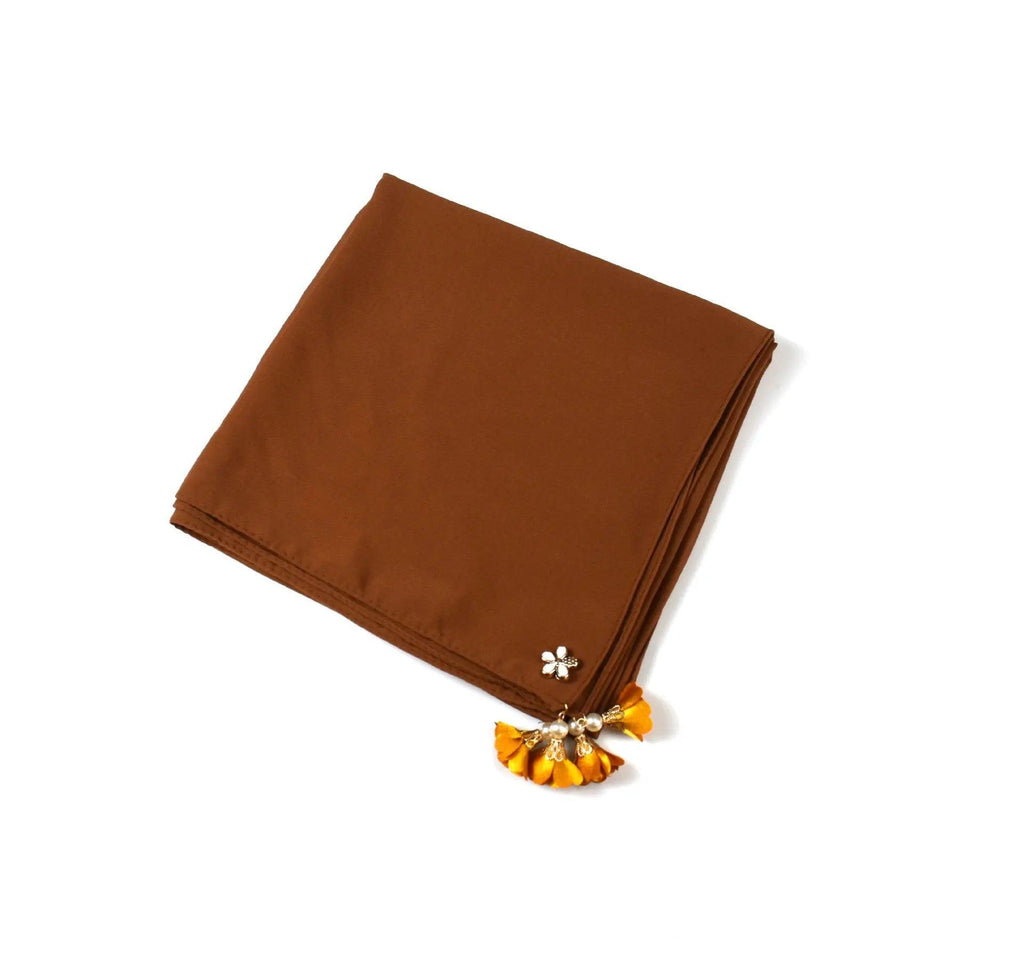 Pearl chiffon square hijab scarf (MH030) - SJB-DIAMOND ELITES