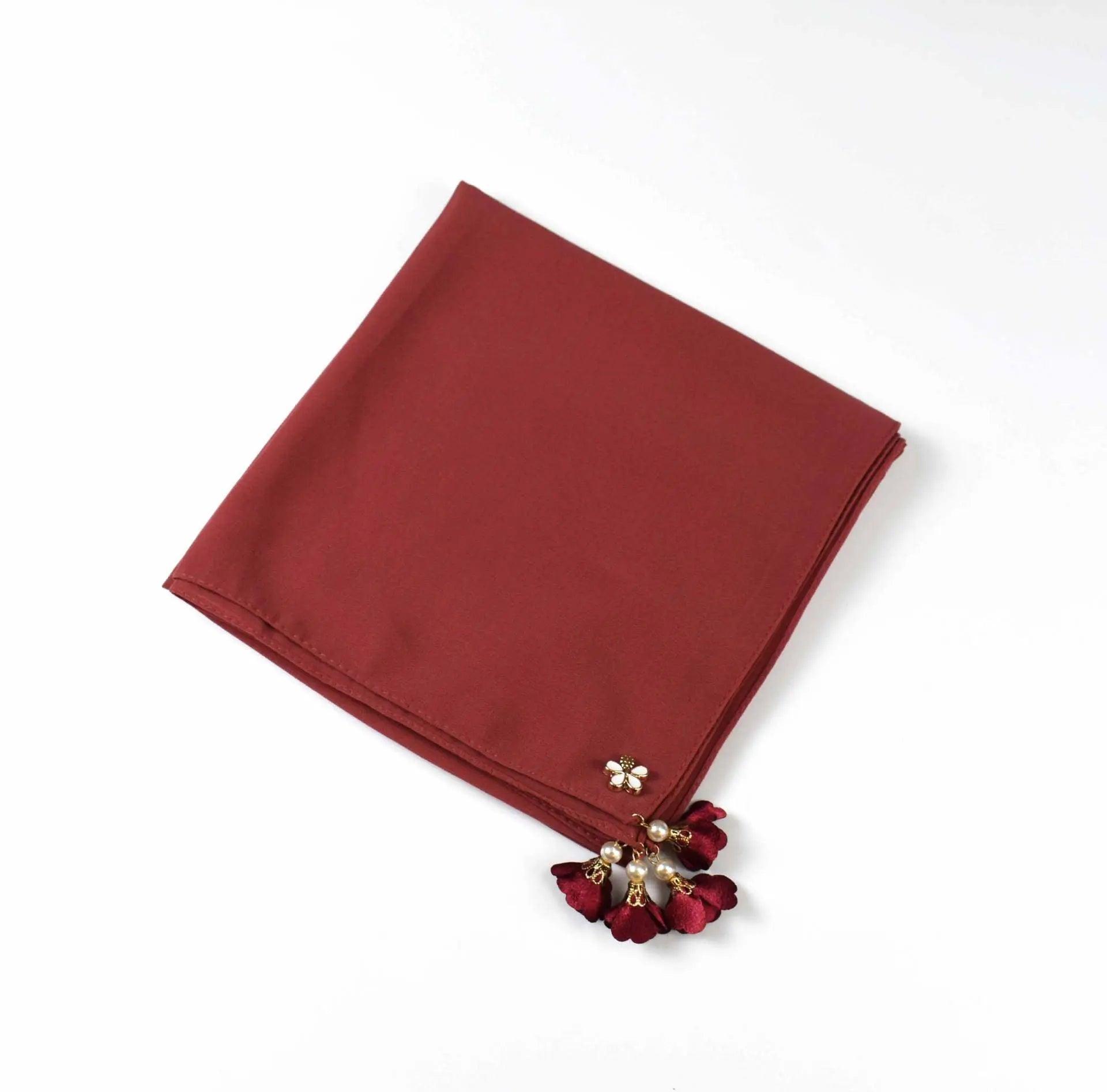 Pearl chiffon square hijab scarf (MH030) - SJB-DIAMOND ELITES