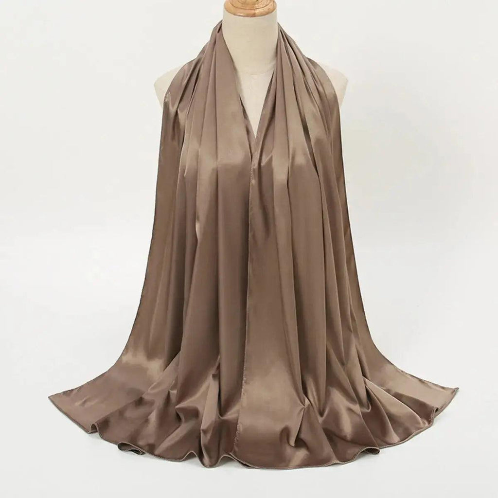 Solid Color Pearl Satin Scarf Fashion Soft Hijab (MH034) - SJB-DIAMOND ELITES
