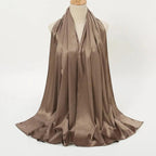 Solid Color Pearl Satin Scarf Fashion Soft Hijab (MH034) - SJB-DIAMOND ELITES