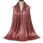 Solid Color Pearl Satin Scarf Fashion Soft Hijab (MH034) - SJB-DIAMOND ELITES