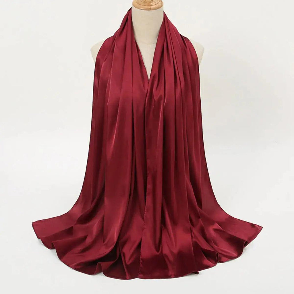 Solid Color Pearl Satin Scarf Fashion Soft Hijab (MH034) - SJB-DIAMOND ELITES