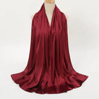 Solid Color Pearl Satin Scarf Fashion Soft Hijab (MH034) - SJB-DIAMOND ELITES